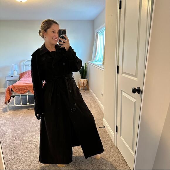 Vintage Calvin Klein Black Faux Suede Coat Jacket Large - Picture 4 of 12